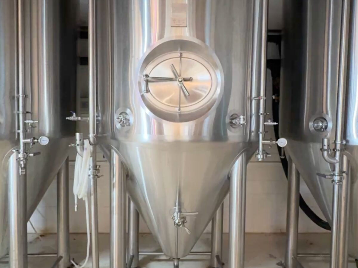 Fermentation tanks where Some Tuesday Lager is brewed